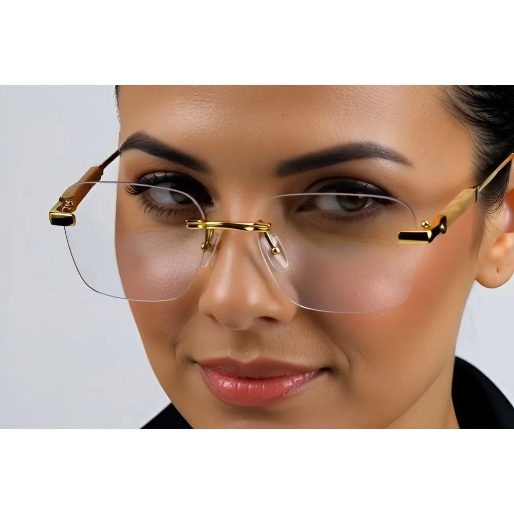 Women's Classy Elegant Retro Modern Style Clear Lens EYE GLASSES Gold Frame 2026